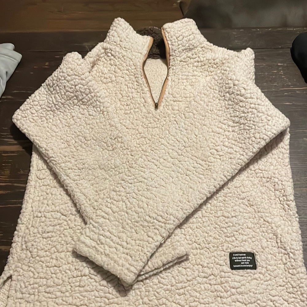 Super cozy fluffy half zip hoodie